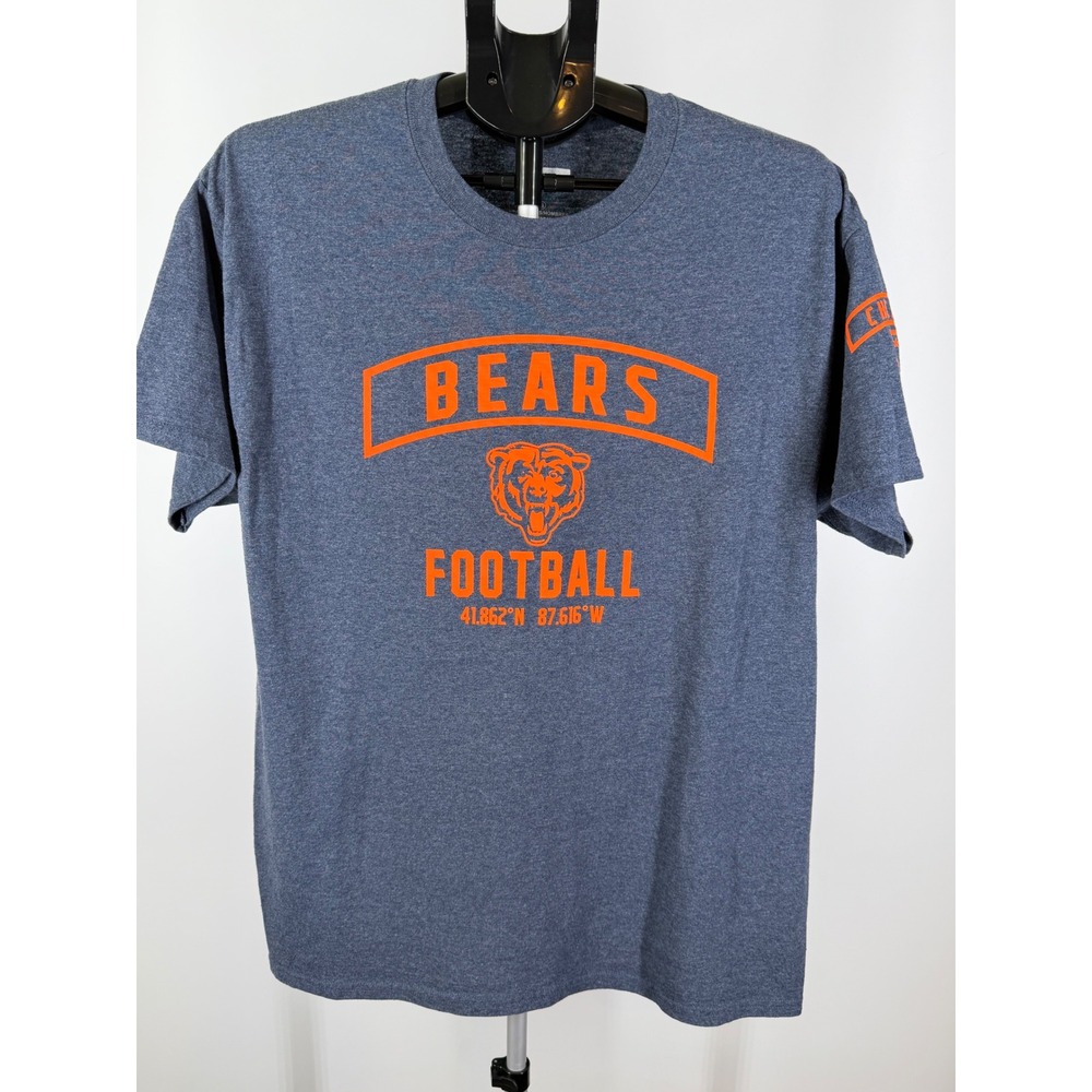 NFL‎ Team Apparel Chicago Bears Football T-Shirt Mens Large Navy Blue Heather L